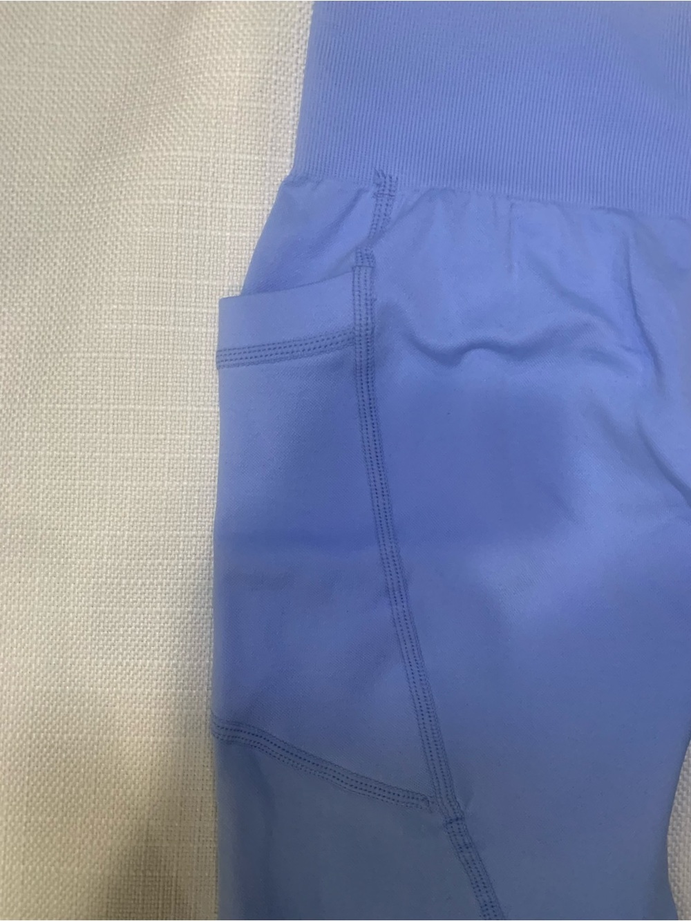 (NWT) High Waisted Periwinkle Blue Seamless Pocket Leggings Size - Picture 3 of 12